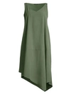 Eileen Fisher Sandwashed Tencel Asymmetric Dress In Nori