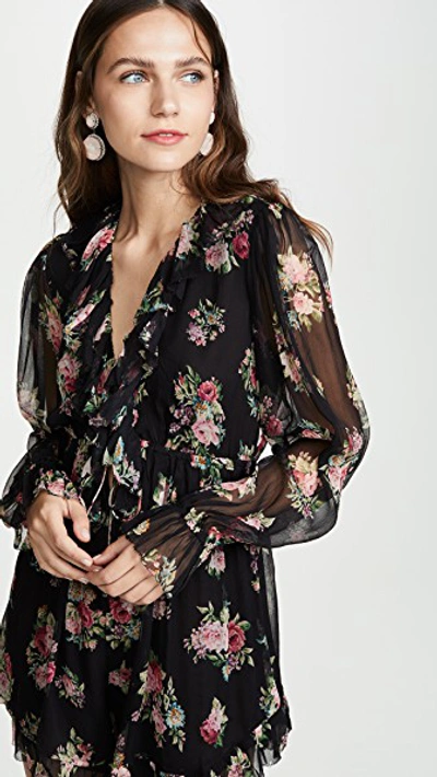 Zimmermann Honour Floral Playsuit - 黑色 In Multi