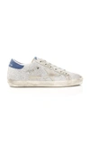 GOLDEN GOOSE SUPERSTAR GLITTERED DISTRESSED LEATHER AND SUEDE SNEAKERS,720681