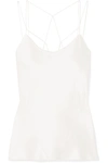 KIKI DE MONTPARNASSE CAGE OPEN-BACK SILK-CHARMEUSE CAMISOLE