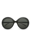 ALAÏA ROUND-FRAME METAL BLACK SUNGLASSES,AA14524A