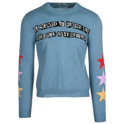 Valentino Men's Crew Neck Neckline Jumper Sweater Pullover In Blu
