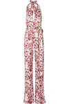 SEREN Heyday floral-print silk-satin halterneck jumpsuit