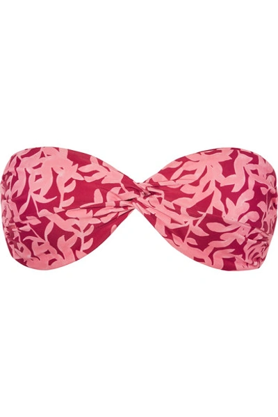 Vix Hermosa Floral-print Bandeau Bikini Top In Pink