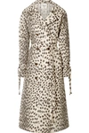 SEA LEOPARD-PRINT COTTON-CANVAS TRENCH COAT