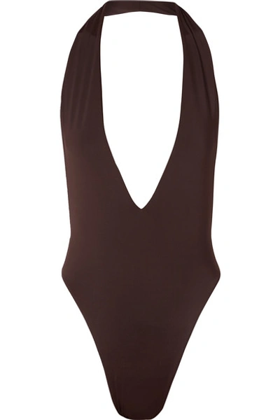 Myra Ralph Halterneck Swimsuit In Chocolate