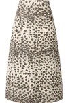 SEA LEOPARD-PRINT COTTON-CANVAS MIDI SKIRT