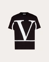 Valentino V-logo Print Cotton-jersey T-shirt In Black