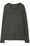 Atm Anthony Thomas Melillo Distressed Slub Cotton-jersey Top In Dark Gray