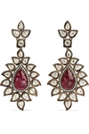 AMRAPALI 18-KARAT GOLD, RUBY AND DIAMOND EARRINGS