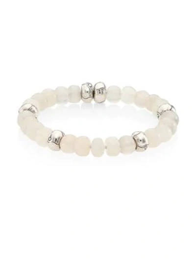 John Hardy Bamboo White Moonstone & Sterling Silver Bead Bracelet