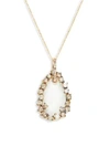 SUZANNE KALAN 18K Rose Gold, Green Amethyst & Champagne Diamond Pendant Necklace