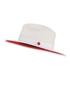 KEITH AND JAMES QUEEN RED-BRIM WOOL FEDORA HAT, WHITE,PROD147530071
