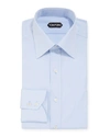 Tom Ford Point-collar Cotton-poplin Shirt In Blue