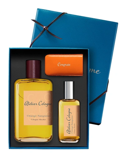 Atelier Cologne Orange Sanguine Cologne Absolue, 200 ml With Personalized Travel Spray, 30 ml In Burgundy