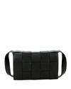 Bottega Veneta Cassette Small Intrecciato Leather Cross-body Bag In Black/silver