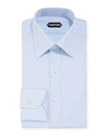Tom Ford Spread-collar Slim-fit Cotton-poplin Shirt In Blue