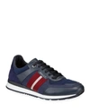 Bally Men's Aseo Multicolor Trainspotting-stripe Sneakers In Navy