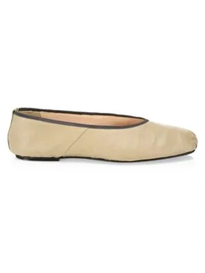 The Row Canvas Ballet Flats In Camel