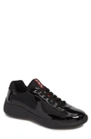 Prada Men's America's Cup Patent Leather Patchwork Sneakers In Black