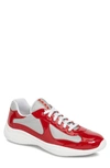 Prada America's Cup Sneakers In Rosso / Argento