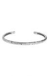John Varvatos Distressed Silver Cuff Bracelet In Metallic Silver