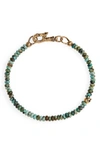 John Varvatos Skull Bead Bracelet In Blue/ Green