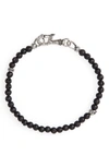 JOHN VARVATOS SKULL BEAD BRACELET,JV-BSS8-SS-LVA925.06