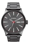 Nixon Sentry Bracelet Watch, 42mm In Gunmetal