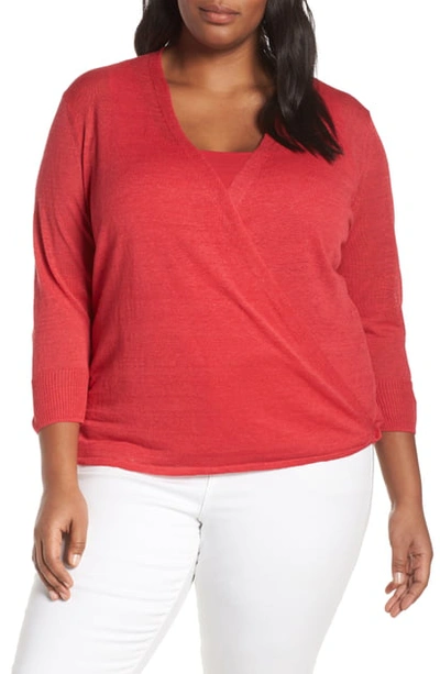 Nic + Zoe 4-way Convertible Cardigan In Cosmo Red