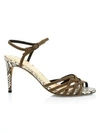 ALEXANDRE BIRMAN Berthe Python & Leather Sandals