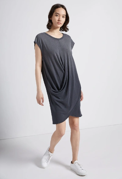 Current Elliott The Draped Dress In Washed Black