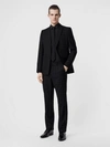 BURBERRY Classic Fit Fil Coupé Wool Cotton Tailored Trousers