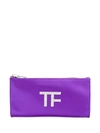 TOM FORD TOM FORD TF LOGO CLUTCH BAG - 紫色