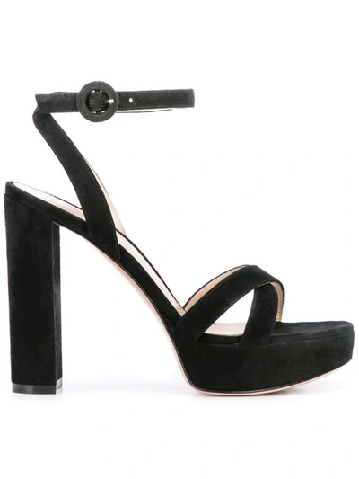 Gianvito Rossi Crossover Strap Pumps In Black