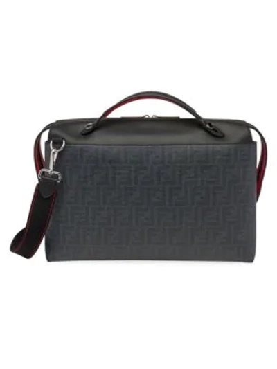 Fendi Mania Tess Logo Briefcase In Black Red