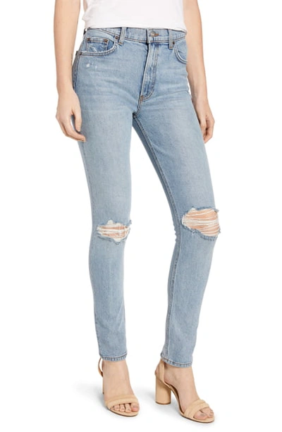 Reformation High Waist Ankle Skinny Jeans In Dnu Miami Destroyed