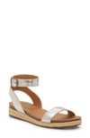 Lucky Brand Garston Espadrille Sandal In Silver Leather