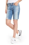 Ag Nikki Distressed Relaxed Skinny Shorts In 16 Years Indigo Deluge Destr