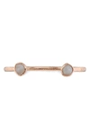 Monica Vinader Siren Thin Cuff In Rose Gold/ Grey Agate