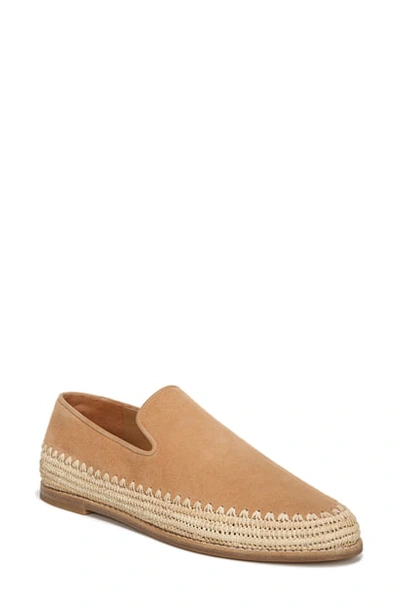 Vince Women's Jalen Suede & Raffia Loafers In Roasted Cashew Suede