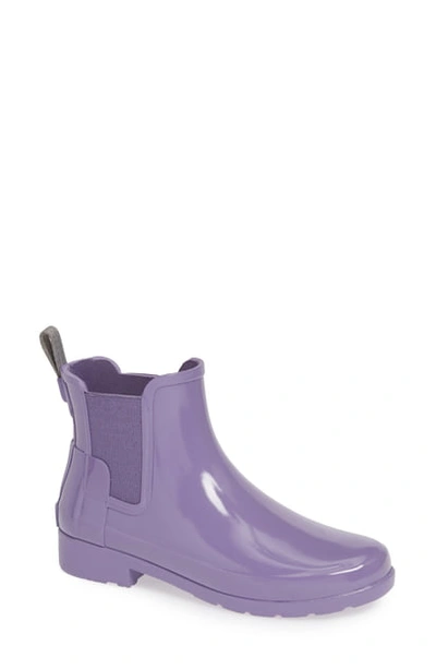 Hunter Original Refined Chelsea Waterproof Rain Boot In Parma Violet