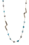 ALEXIS BITTAR TWO TONE SCULPTURAL STATION NECKLACE,AB91N025