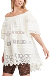 FREE PEOPLE SOUNDS OF SUMMER OFF THE SHOULDER TUNIC TOP,OB962029