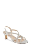 Nina Noni Crystal Embellished Slingback Sandal In True Silver Fabric