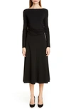 MAX MARA TIRRENO LONG SLEEVE MIDI DRESS,162602990000010