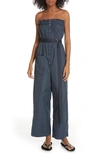 TIBI BELTED WIDE LEG NYLON JUMPSUIT WITH REMOVABLE STRAPS,P119LY2093