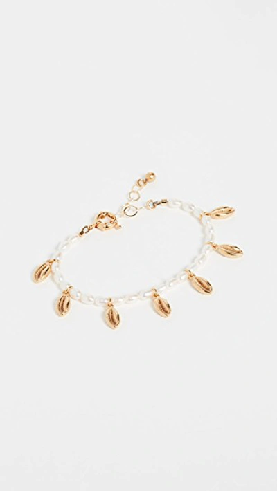 Brinker & Eliza Blissed Out Anklet In Pearl/gold