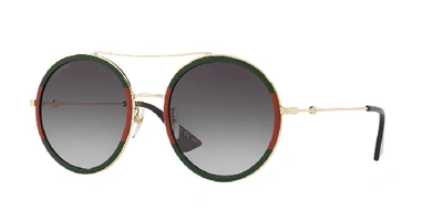 Gucci 56mm Round Sunglasses - Green-red/ Green