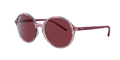 Ray Ban Ray-ban Women's Round Sunglasses, 53mm In Transparent Pink/dark Violet